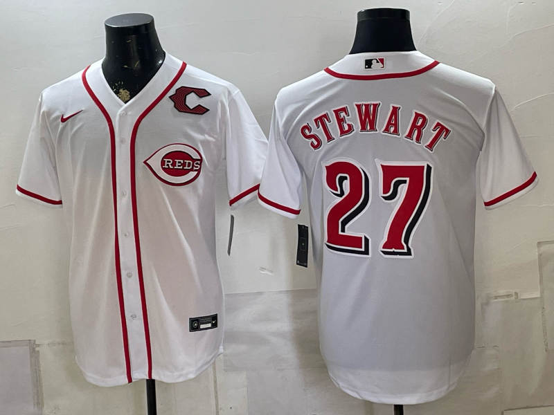 Men Cincinnati Reds #27 Stewart white Nike 2026 MLB Jersey 0815001